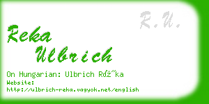 reka ulbrich business card